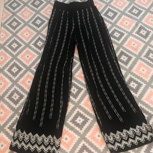 Black printed palazzo pants